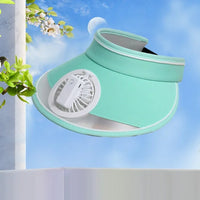 Rechargeable Rotating Fan Hat With Light