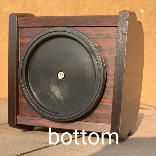 13.8cm Wooden Pen Holder With Rotatable Base