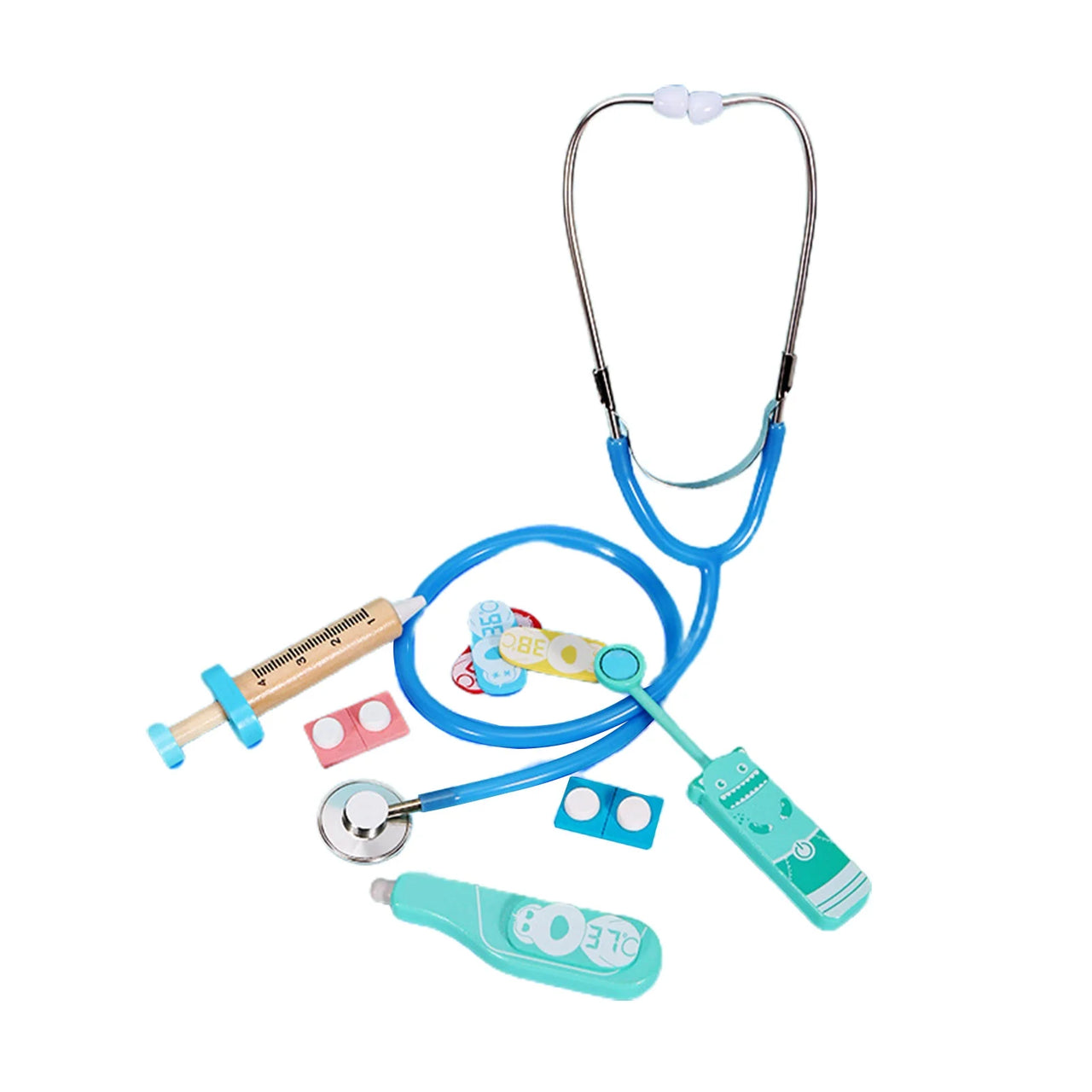 12Pcs Wooden Kids Doctor Set - Blue
