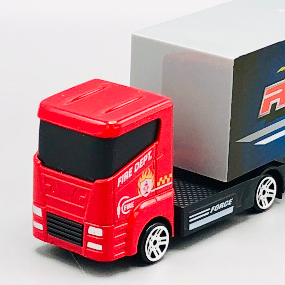 Diecast Fire Department Truck With Racing Cars