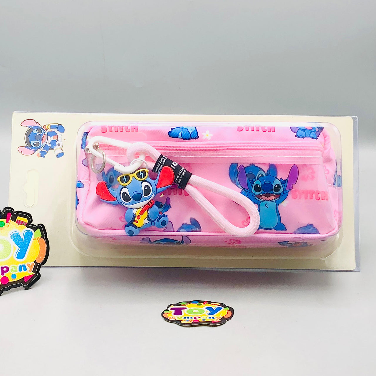 Premium Stitch Themed Kids Pencil Pouch - Pink