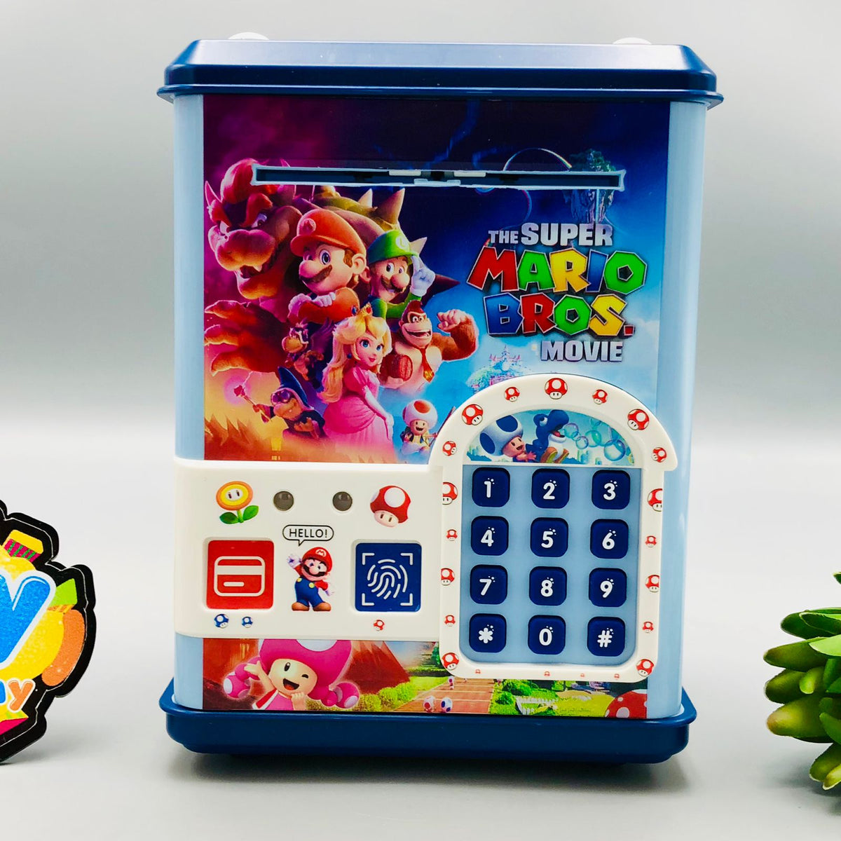 Super Mario Fingerprint & Swipe Card Unlock Piggy Bank