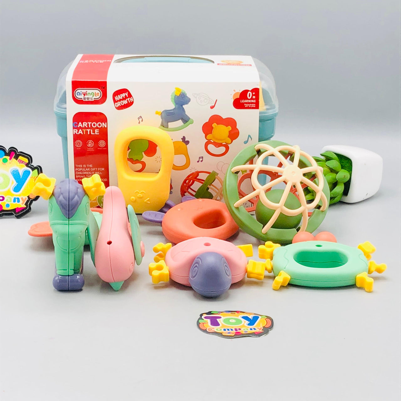 10Pcs Premium Baby Teether & Rattles With Storage Box