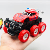 1Pc ABS Inertial Collision 6WD Police Car