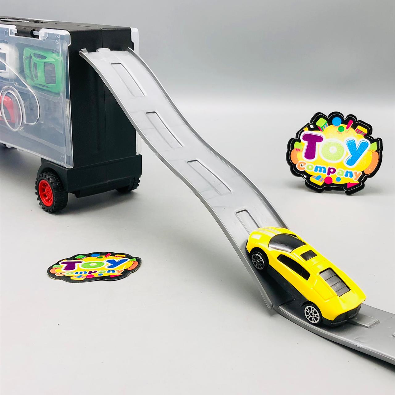 Hot Wheels Car Carrying Trailer Truck - 6Pcs Cars
