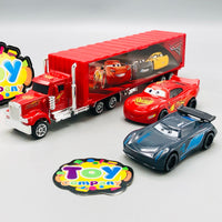 McQueen Inertial Container Truck With 2Pcs Alloy Cars