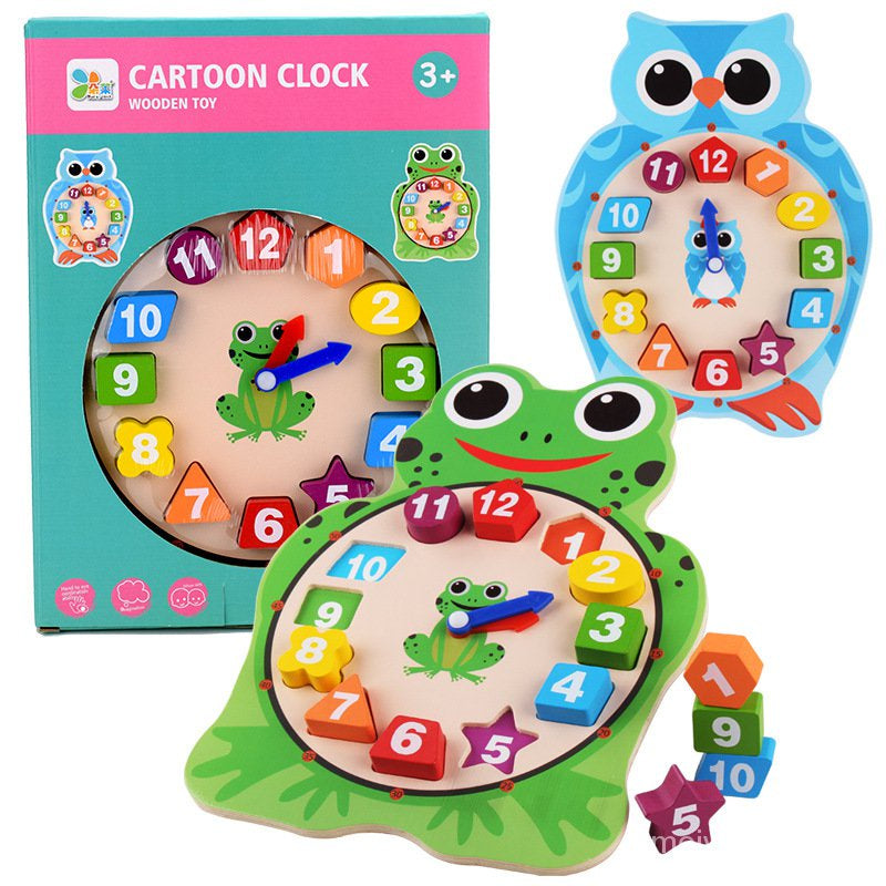 Cartoon Clock Wooden Toy