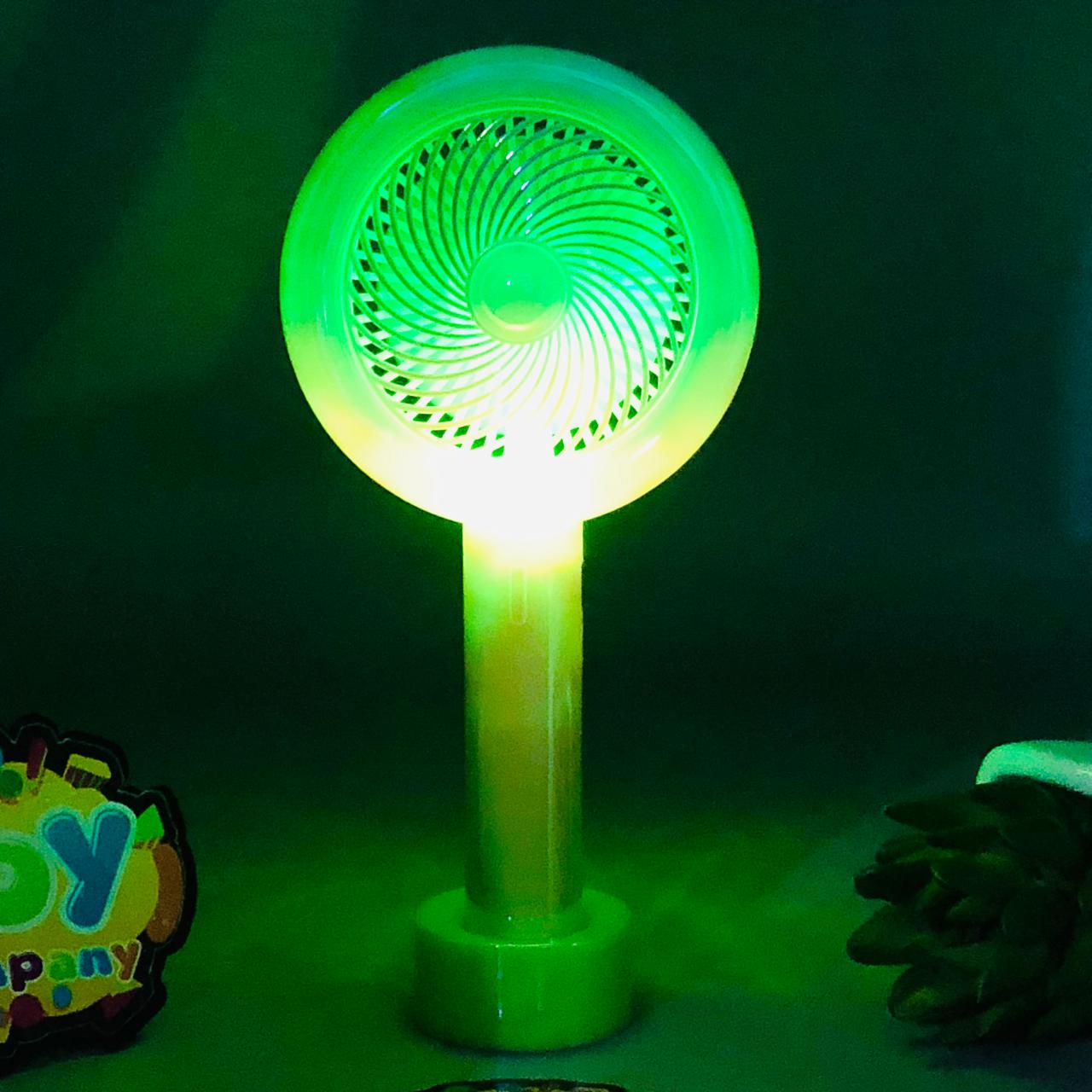 Rechargeable Colorful Desktop Fan With Lights