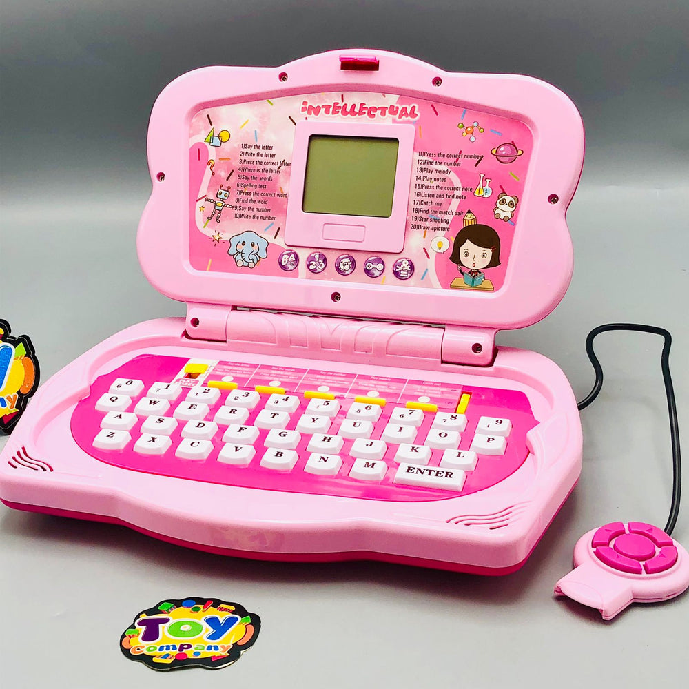20 Activities Kids Intellectual Mouse Control Laptop - Pink