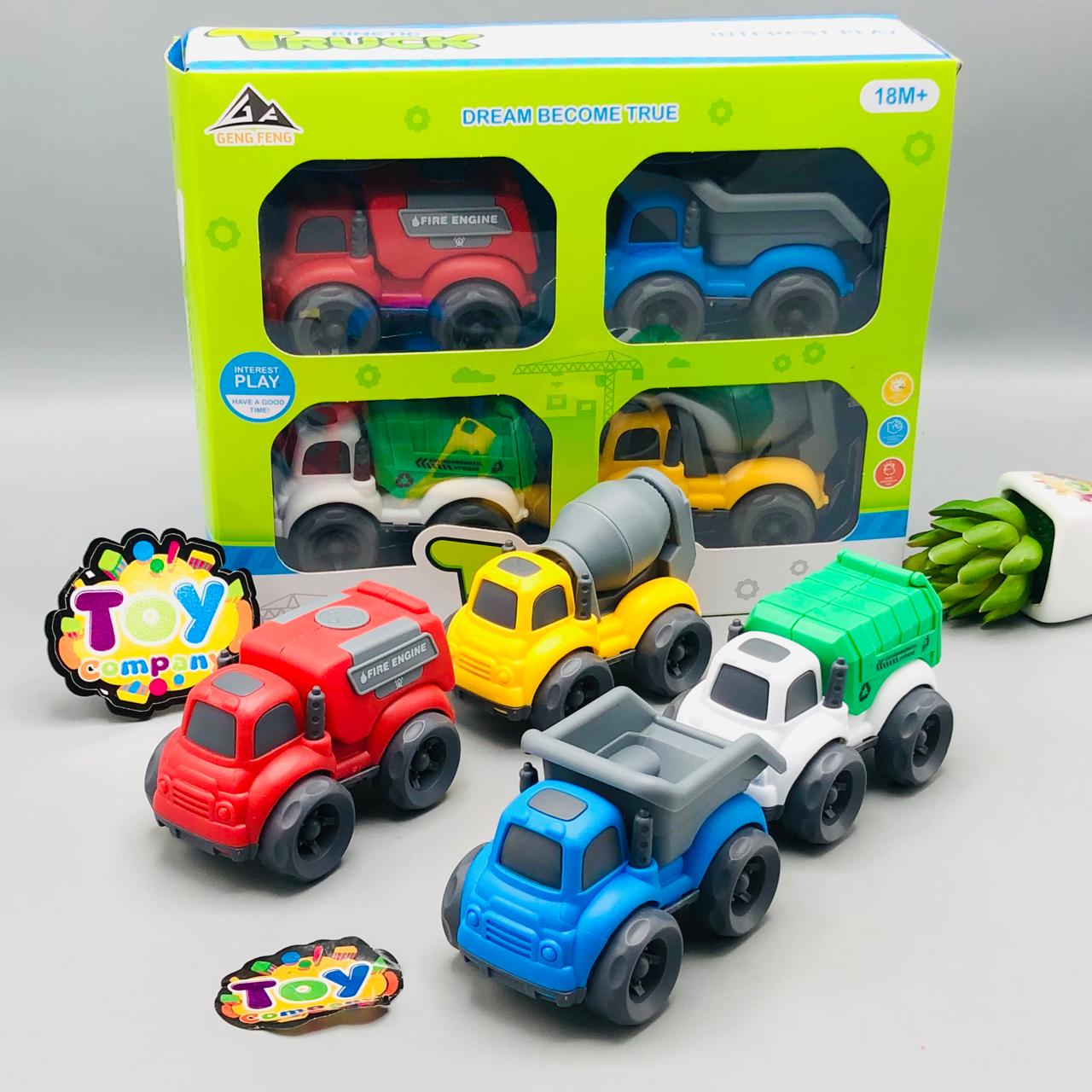 4Pcs Mini Inertial Engineering Trucks