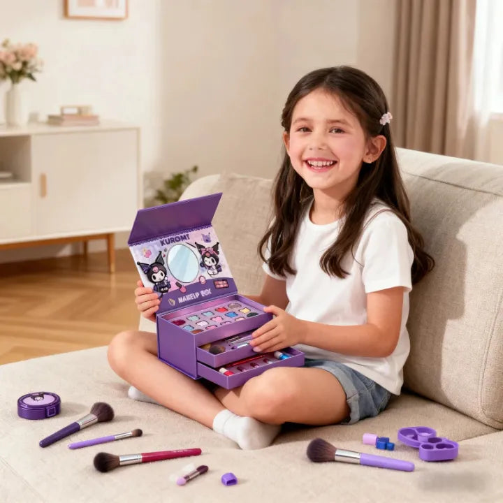 31Pcs Realistic Kuromi Themed Makeup Briefcase