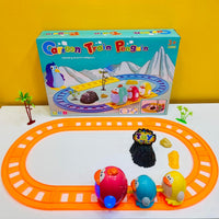 Cartoon Penguin Musical Train Track