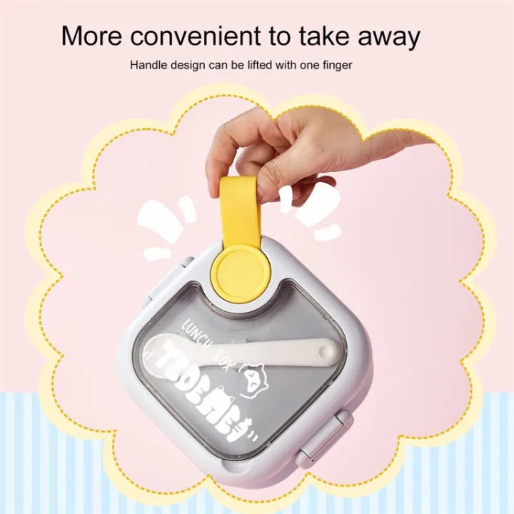 750ml Plastic Lunch Box With Food Scissor & Spoon - Blue