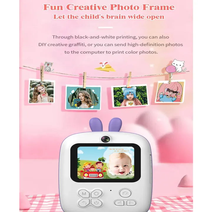 Kids Cartoon Shape Instant Digital Thermal Printing Camera