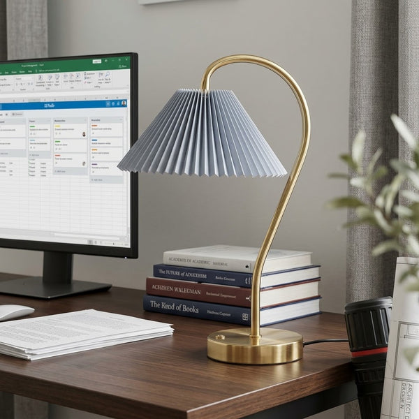 Touchable Lumina Brass LED Table Lamp - Gray