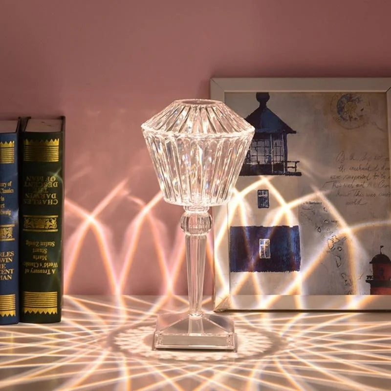 Rose Diamond Table Lamp-USB Charging & Touchable