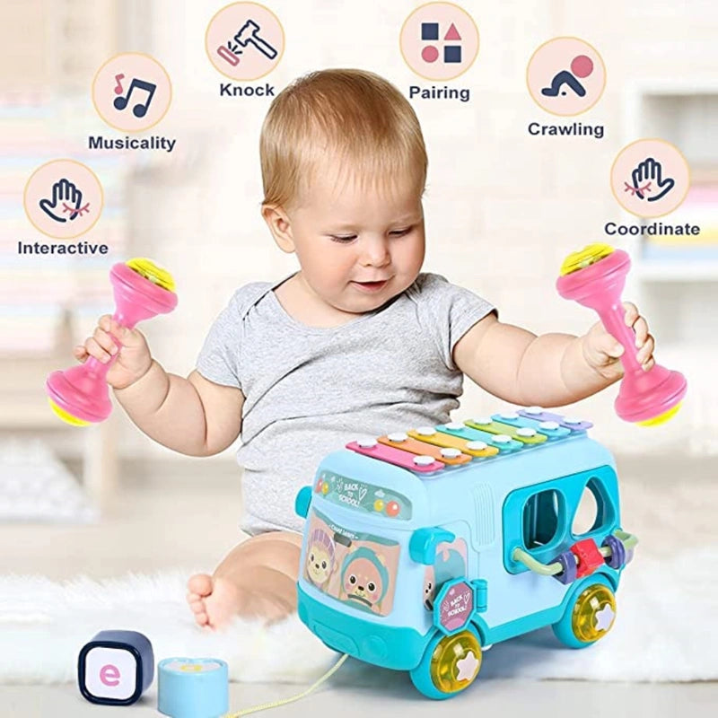 Sobebear Baby Musical Xylophone & Puzzle Bus