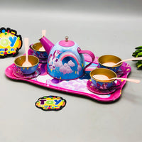 Kids 18Pcs Unicorn Themed Metal Tea Set