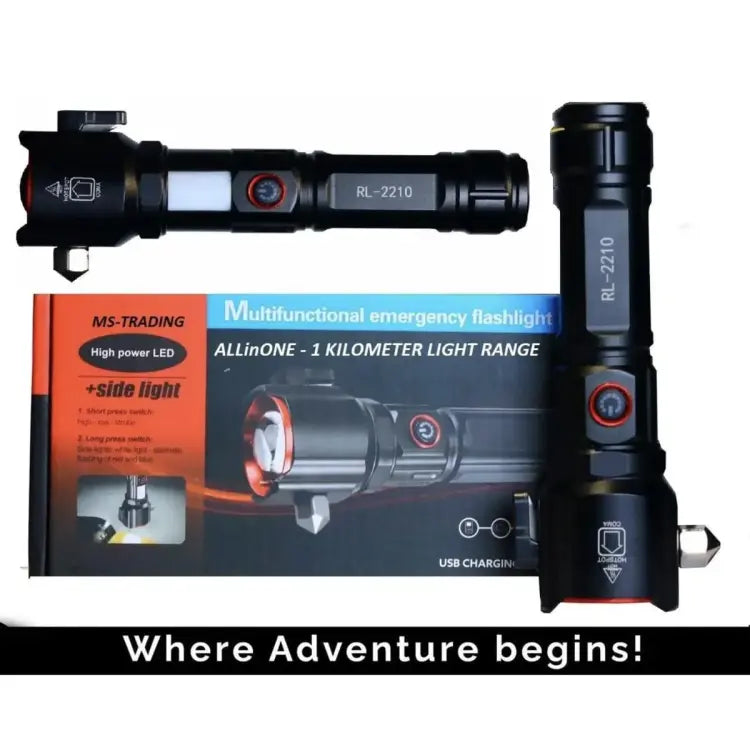 Multi-functional Metal Emergency Flashlight