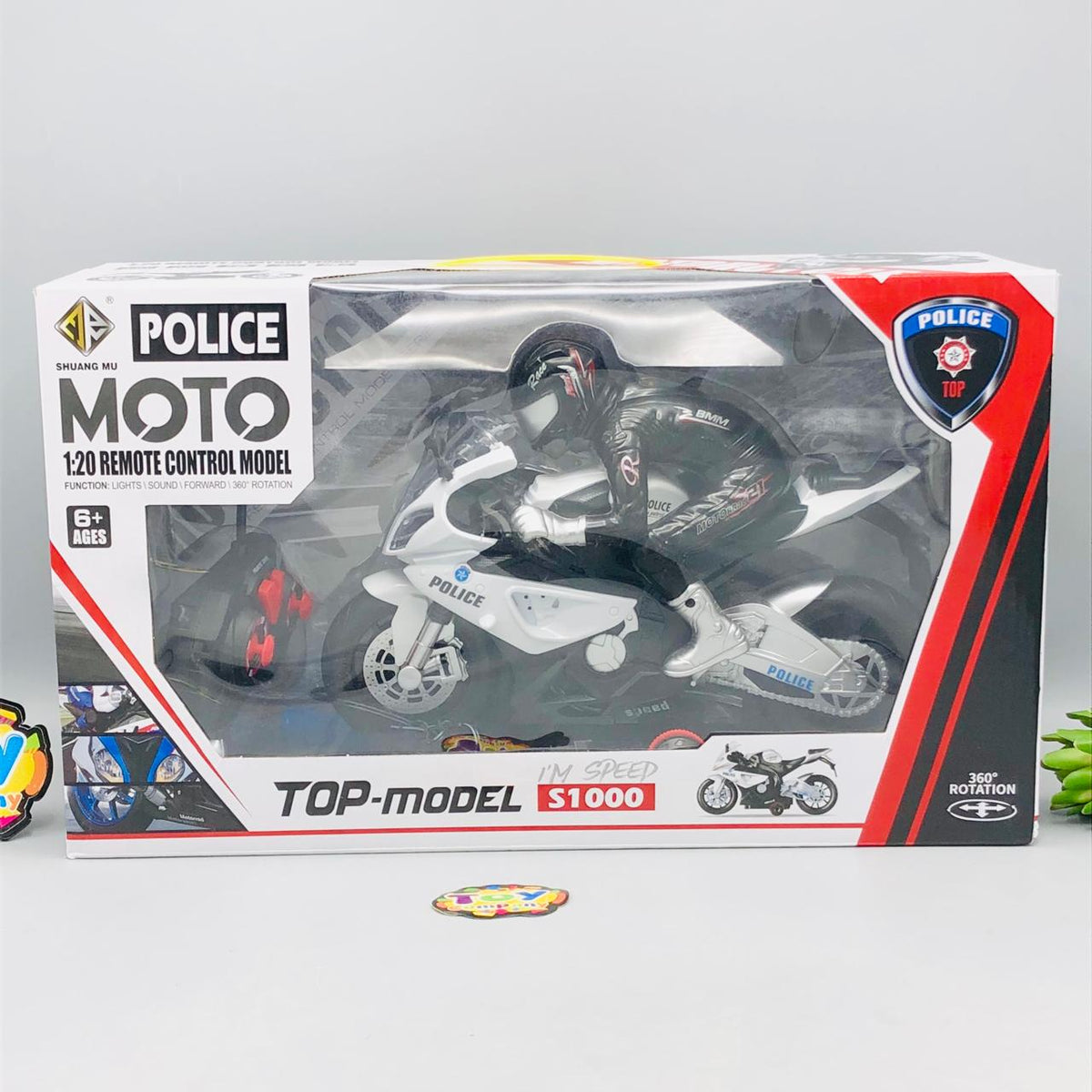 1:20 RC BMW S1000 Stuntman Police Bike