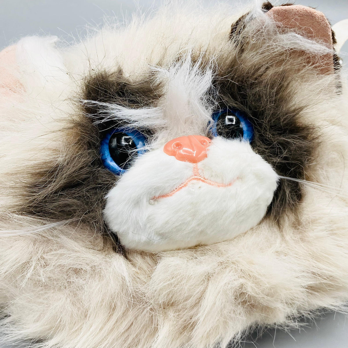 Mini Cute Plush Persian Cat Backpack - Cream