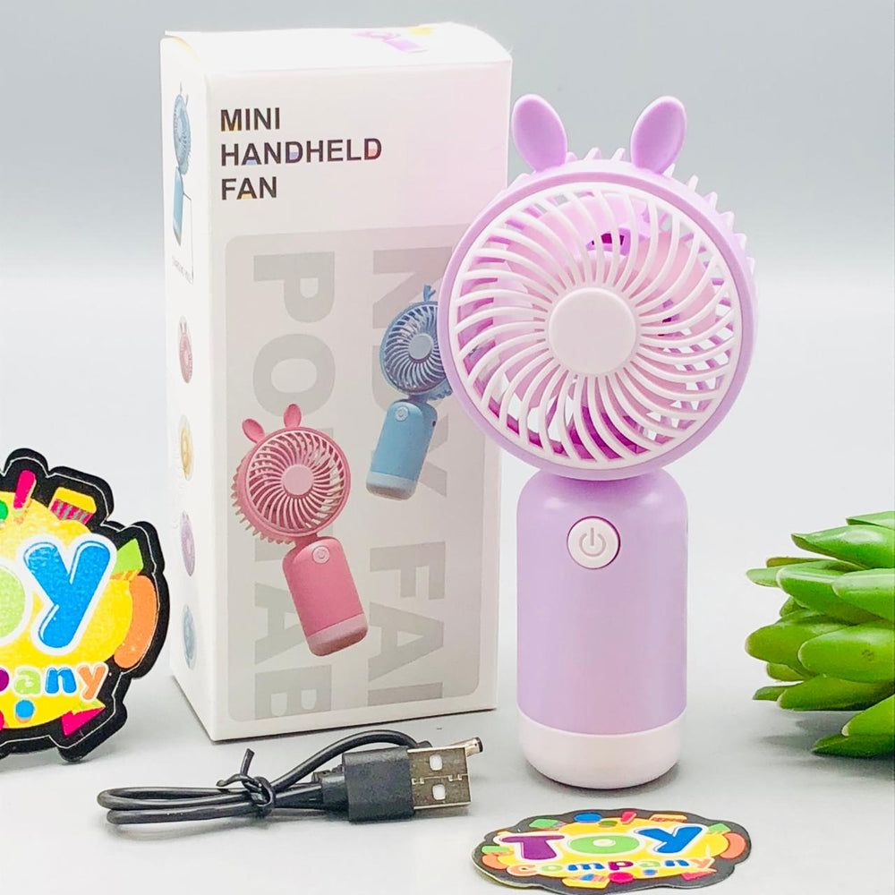Rechargeable Mini Cartoon Rabbit Handheld Fan