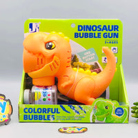 12 Holes Battery Operated Dinosaur Colorful Bubble Gun