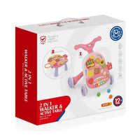 Thumbnail for Huanger 2in1 Baby Musical Walker & Activity Table - Pink