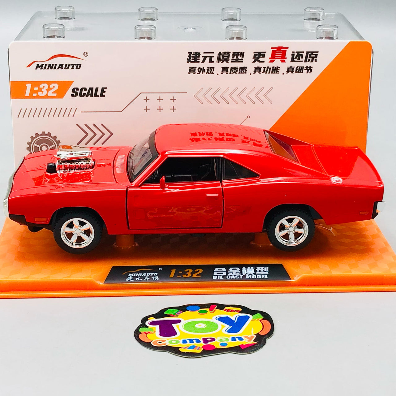 1:32 Diecast Dodge Charger With Acrylic Display Box - Red