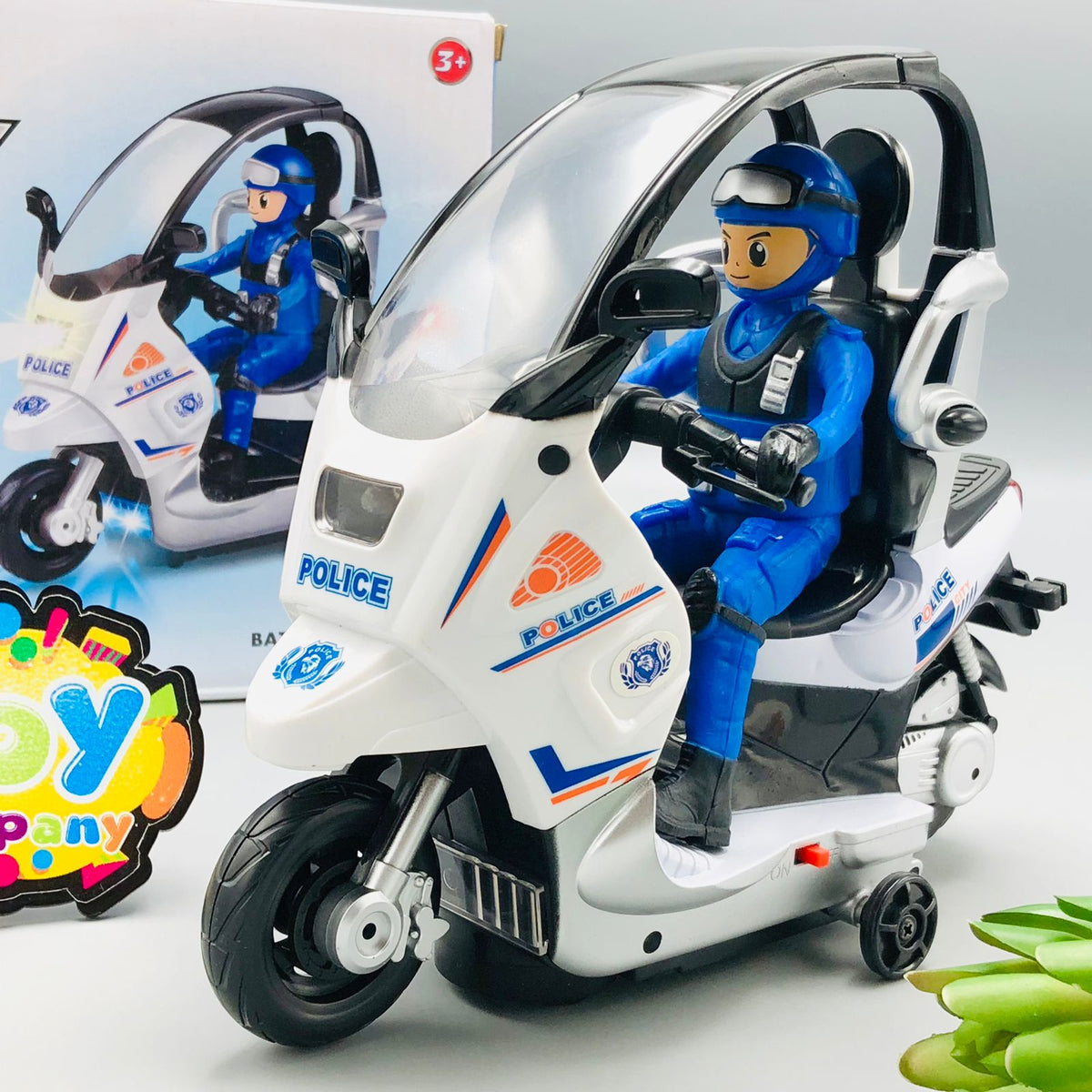 Electric City Patrol Police Bike Toy With Light & Sound