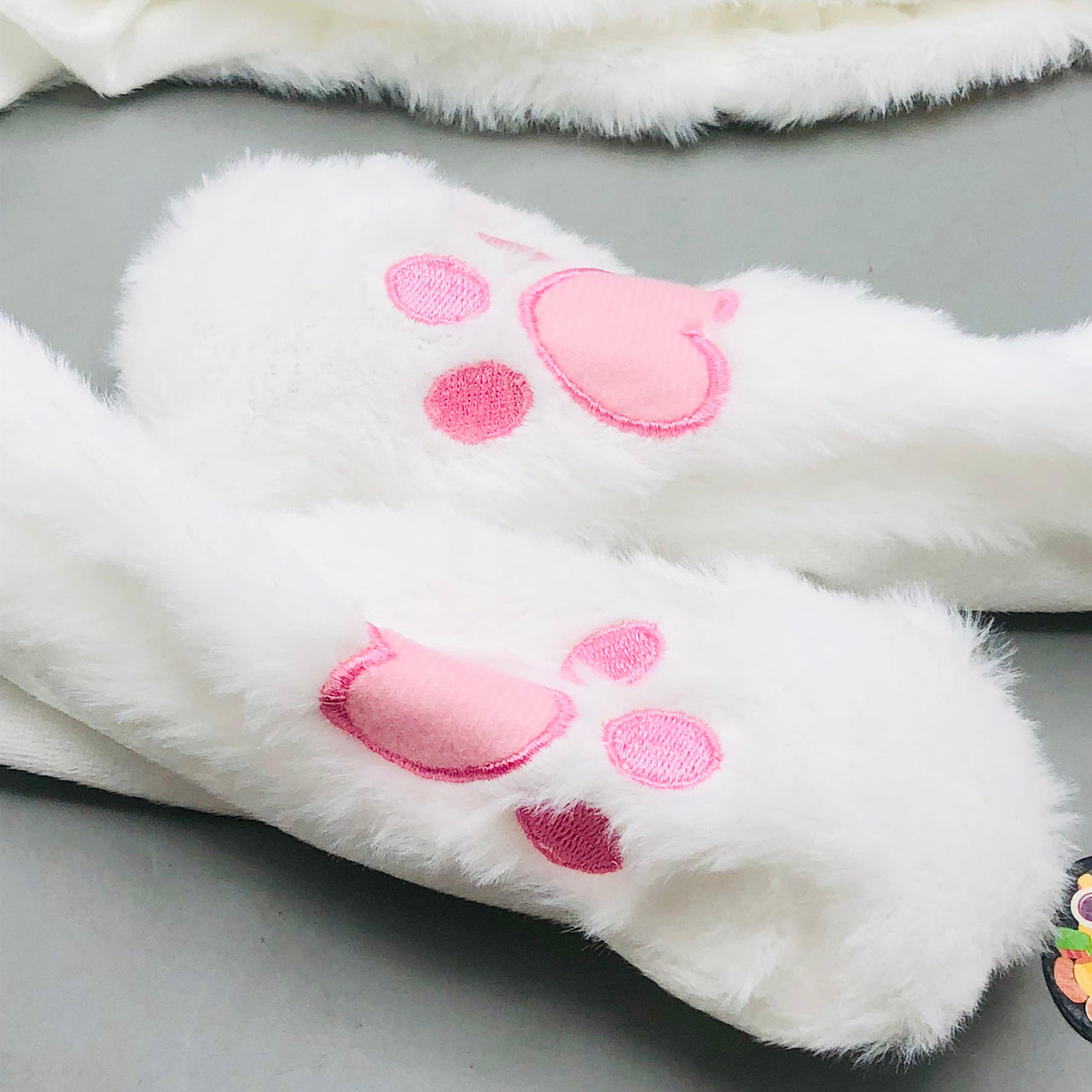 Premium Kids Bunny Luminous Glowing Lights Ear Flaps Cap - White