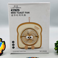 Rechargeable Summer Toast Mini Desktop Fan