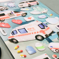 3D Escort Car Themed Sticker - 1Pc