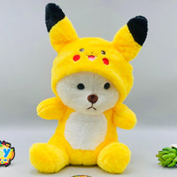 12* Inches Premium 2in1 Hoodie Pikachu Bear Stuff Toy
