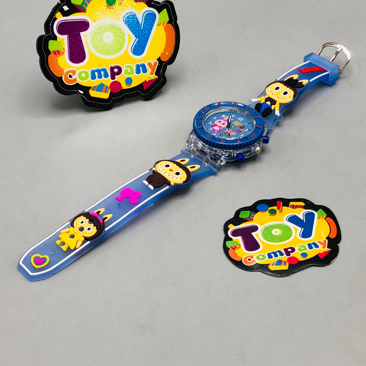 Labubu Themed Lighting Watch With Acrylic Box - Purple