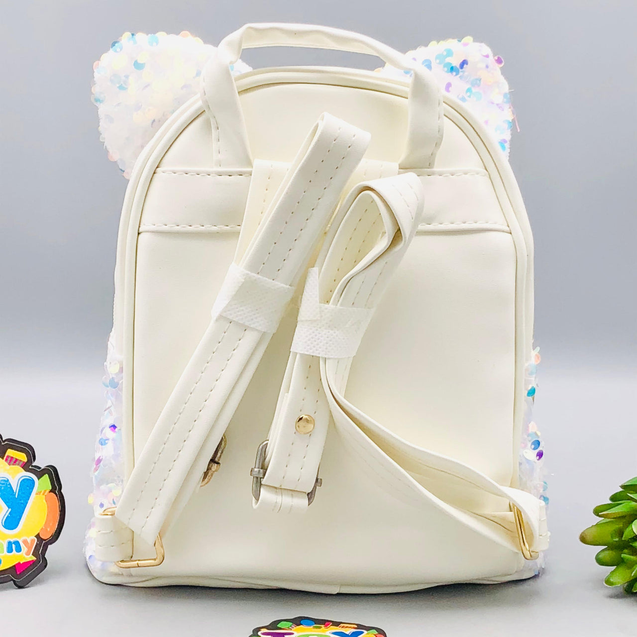 7.5* Inches Girls Fancy Kitty Backpack - White