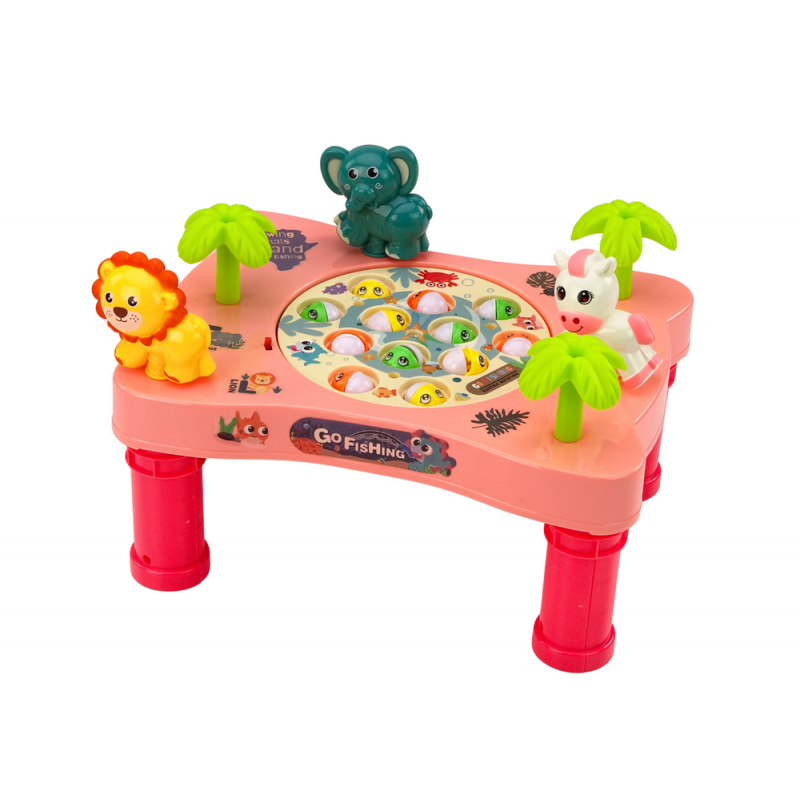 Electric Rotation Musical Zoo Fishing Game - Pink