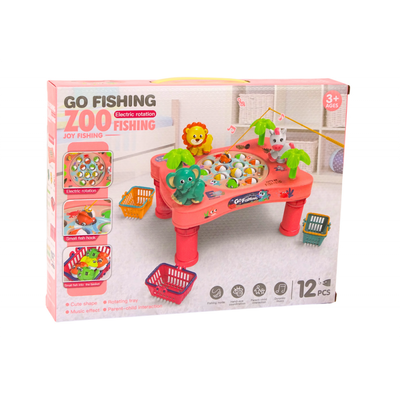 Electric Rotation Musical Zoo Fishing Game - Pink