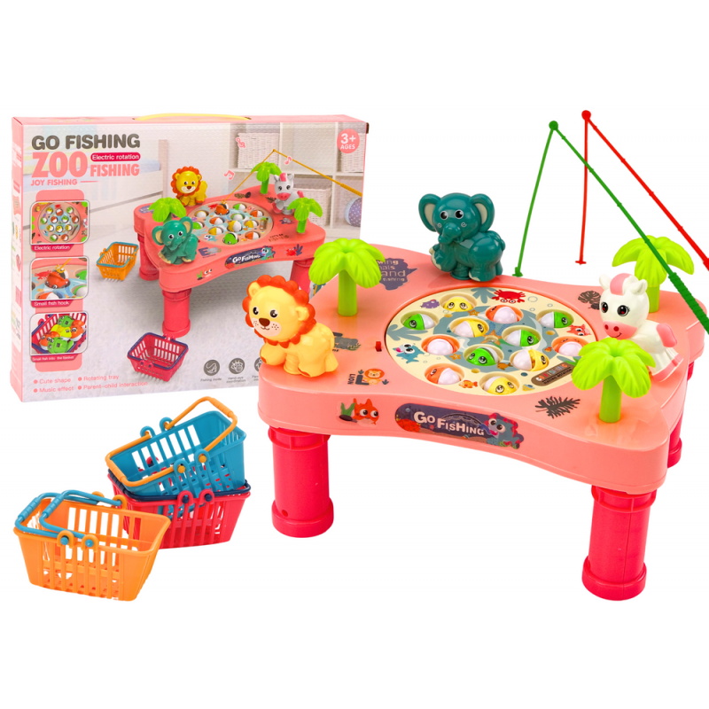 Electric Rotation Musical Zoo Fishing Game - Pink