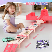 Foldable Unicorn Container Truck Track With 2Pcs Cars