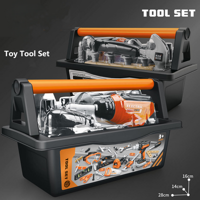 16Pcs Kids Pretend Play Tool Set With Electric Drill