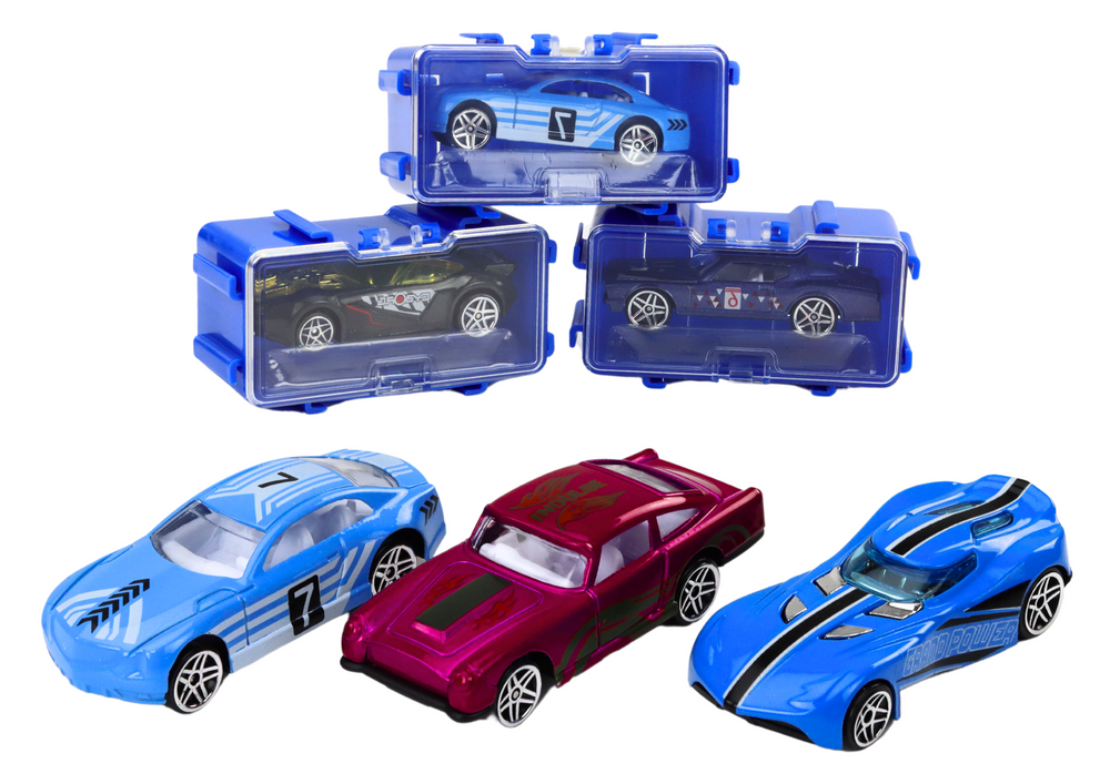 16Pcs Mini Diecast Inertial Cars With Display Racks