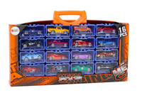 16Pcs Mini Diecast Inertial Cars With Display Racks