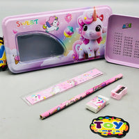 6Pcs Girls Themed Tin Geometry Box - Assortment