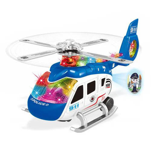 Electric Police Helicopter With Light & Sound