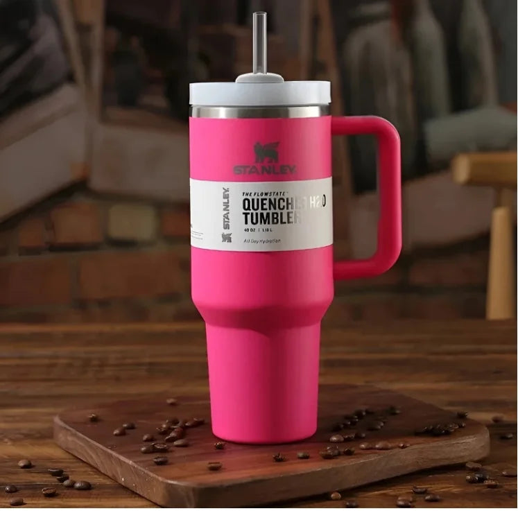 Stanley Insulated Tumbler With Straw - Dark Pink