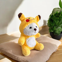12* Inches Premium 2in1 Hoodie Pikachu Bear Stuff Toy
