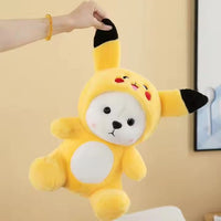 12* Inches Premium 2in1 Hoodie Pikachu Bear Stuff Toy