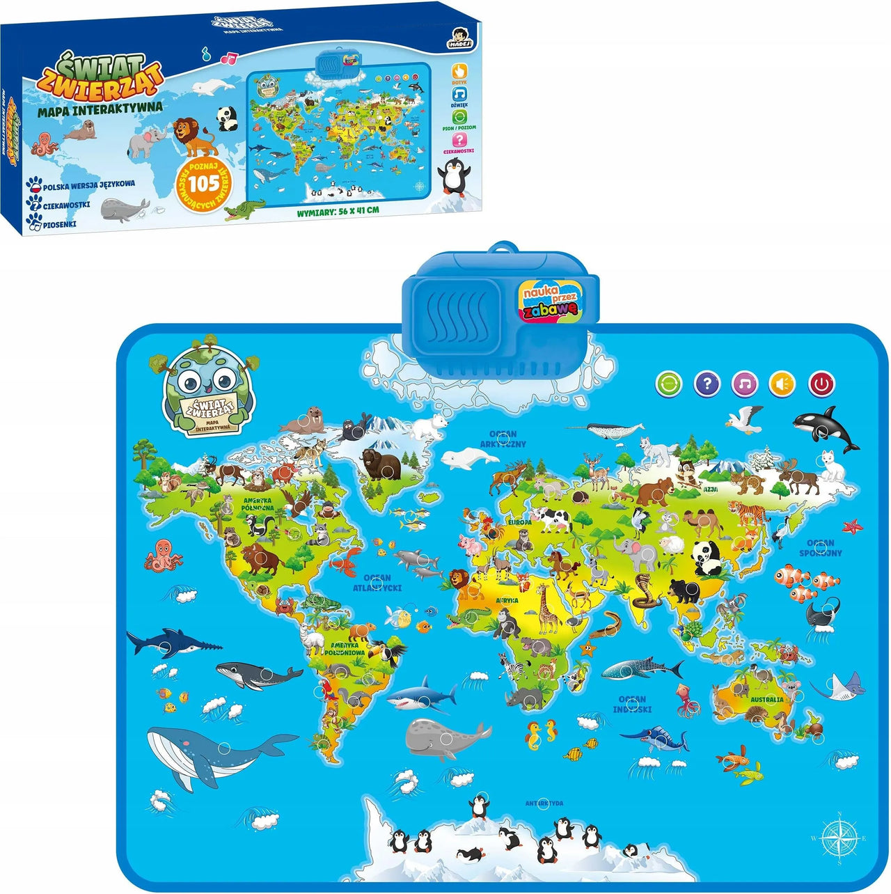 Multi-functional Baby Animals World Musical Map