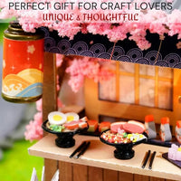 DIY Miniature Sakura Noodles Shop With LED Lights